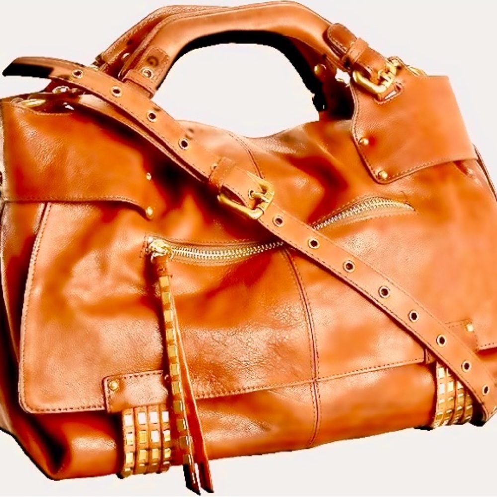 Kooba Hailey Camel Handbag NWT Satchel - Picture 13 of 13